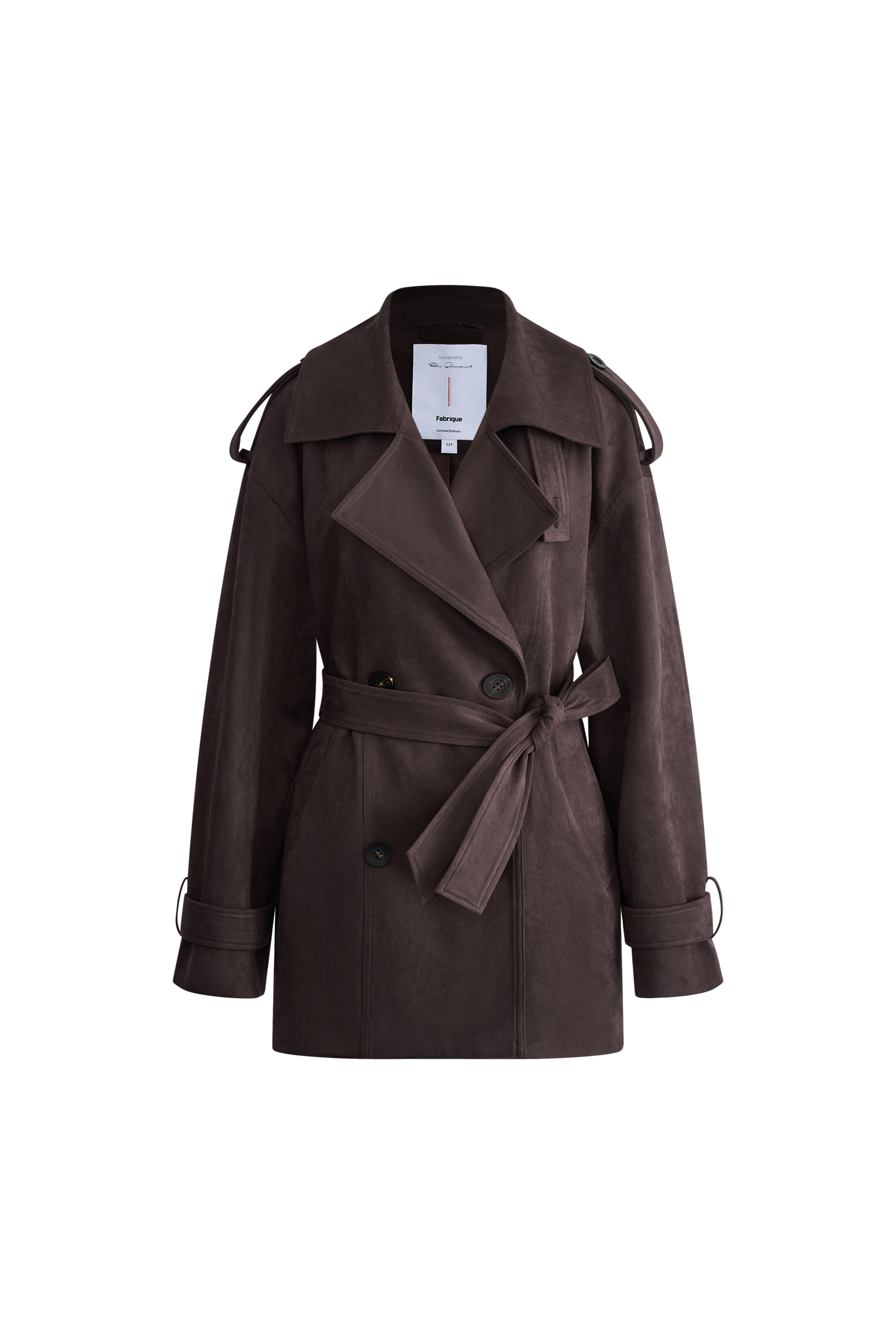 fur embroidery trench short ブラック THEREDTHREAD / ザレッドスレッド】S fur embroidery trench short