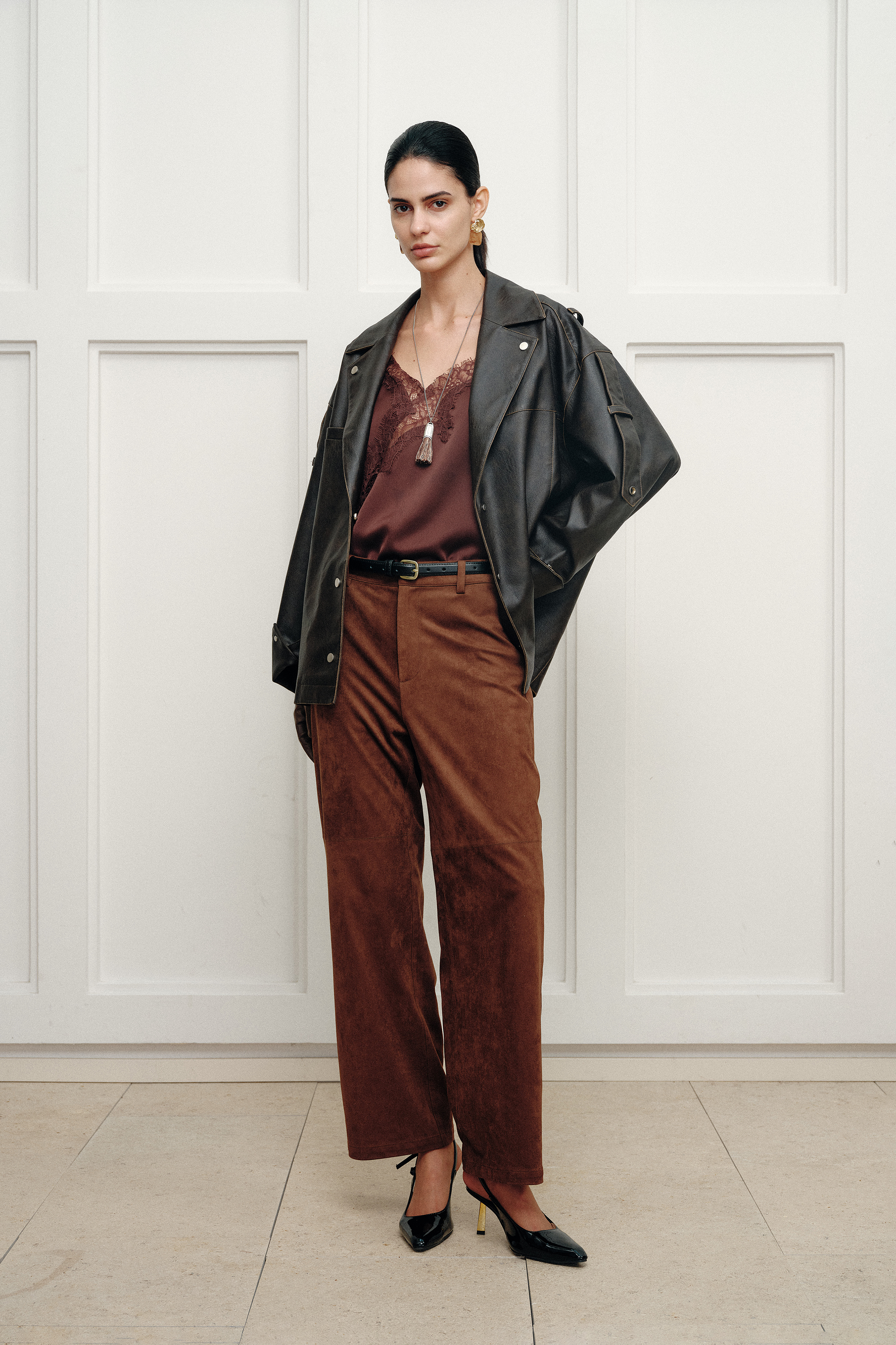 Irina Vintage Biker Jacket in Vegan Leather – fbrq.com