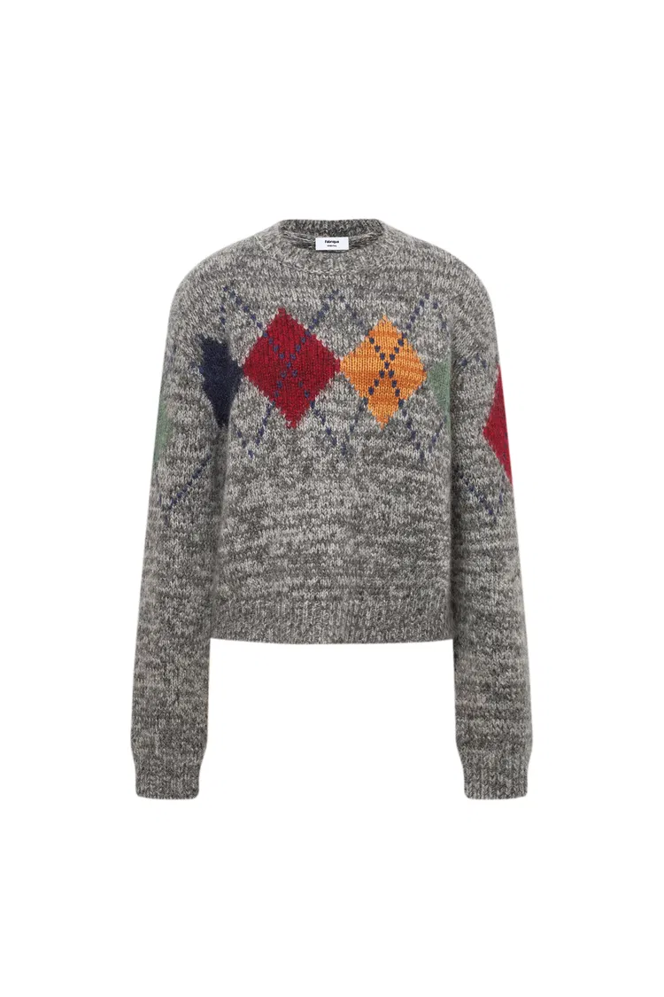 Demi Argyle Sweater in Merino Wool Blend Knit