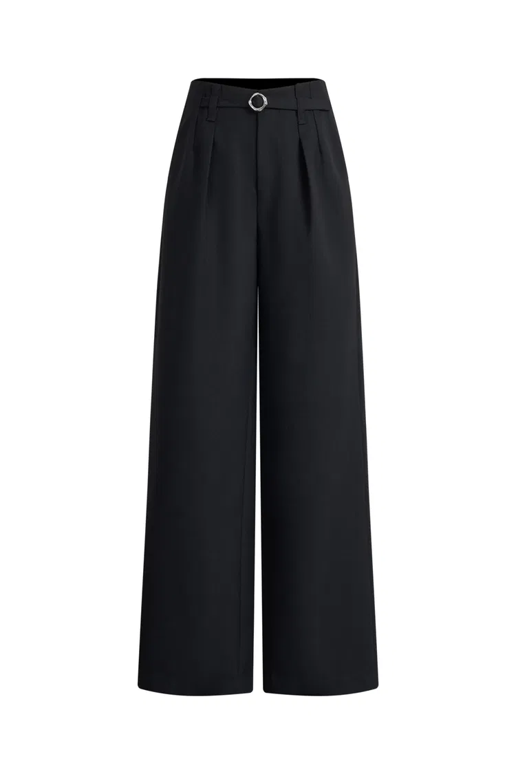 Ronan Belt-Detail Tailored Trousers in Sheep Wool