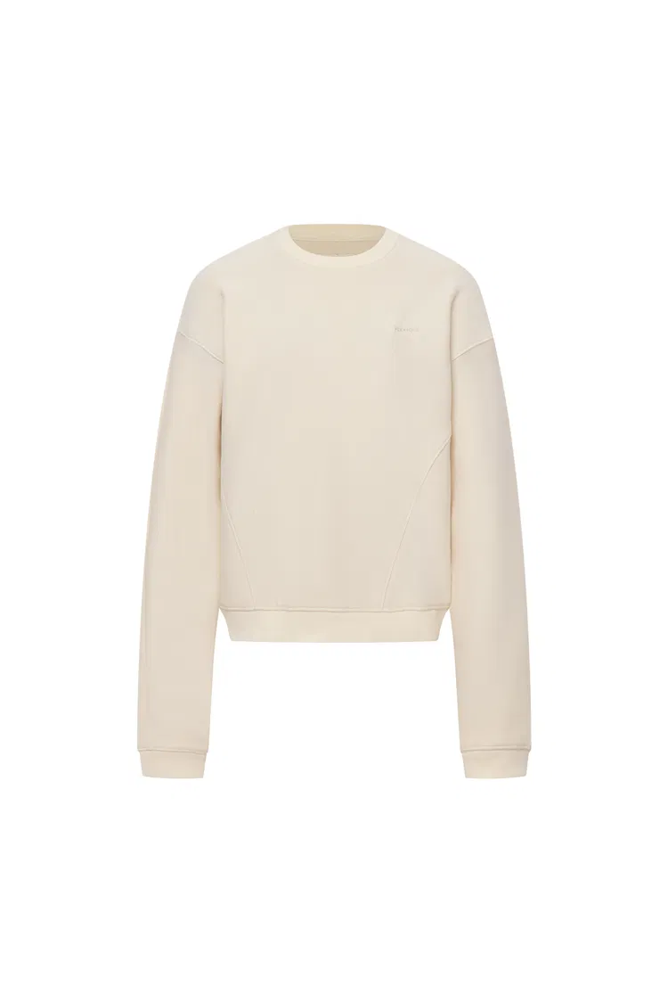 Lotus Beige Crewneck Sweatshirt in Cotton