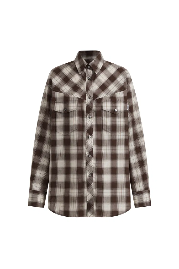 Nicole's Two Way Plaid Shirt in  Lyocell Merino Wool Blend