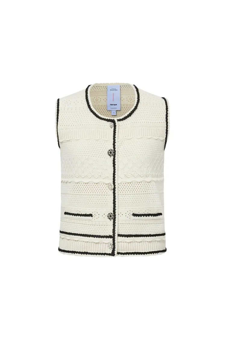 Silvy Sleeveless Vest Top in Cotton Blend Knit