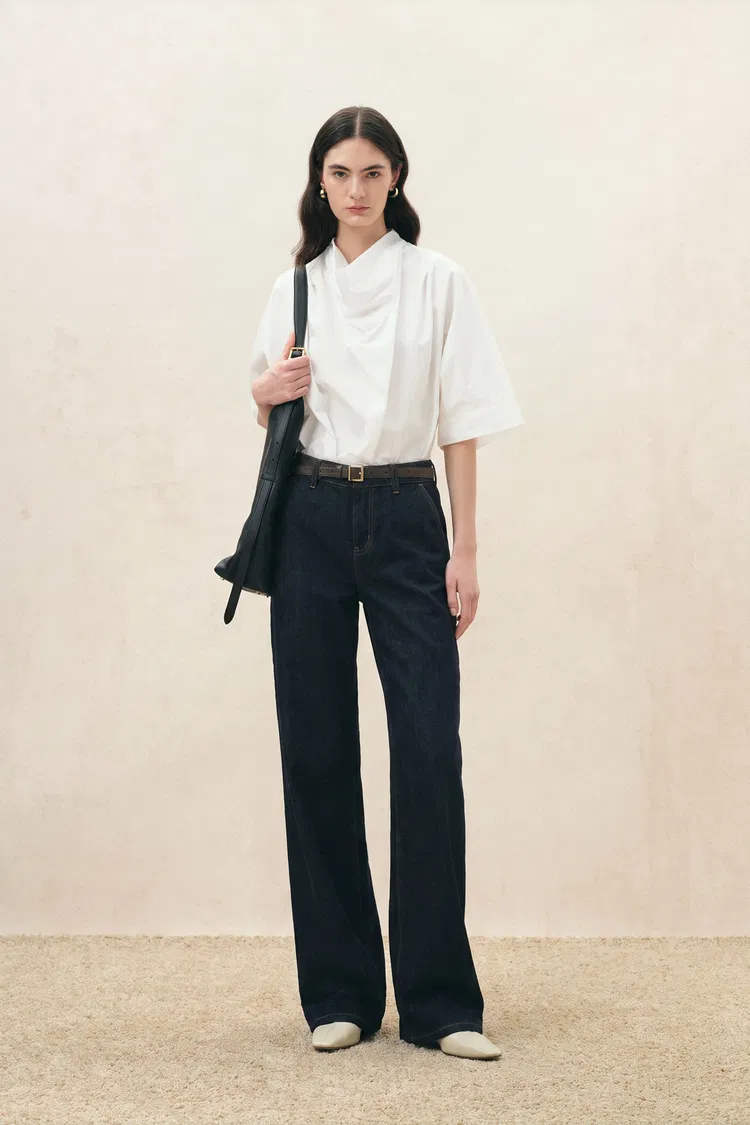 Atlanta Cowl Neck Shirt in Cotton