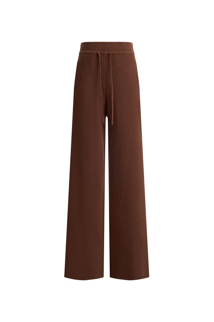 Vivi Drawstring Casual Trousers in Merino Wool Knit