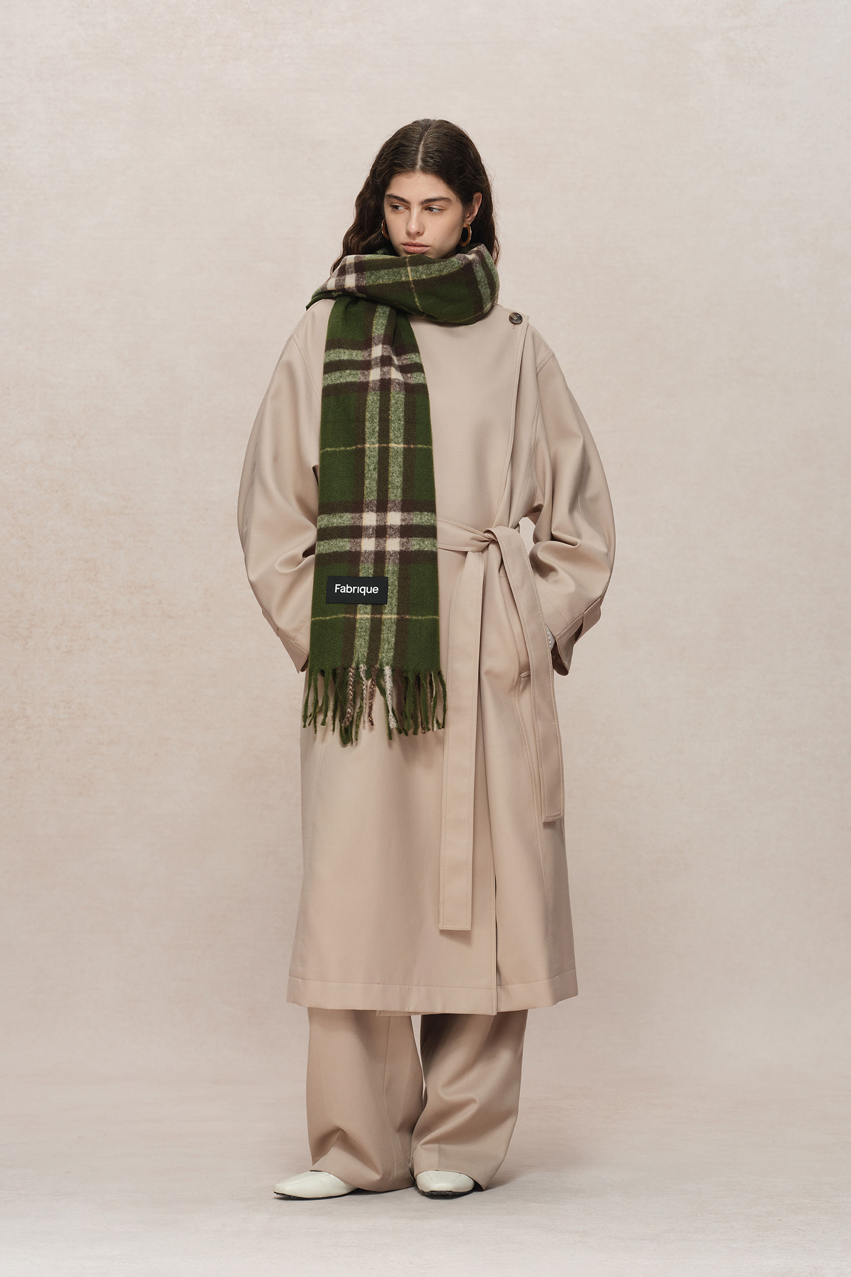 【EDIT CLOTHING】 Check wool marine coat M_H2_Brushed_Wool_Zip_Jacket_B