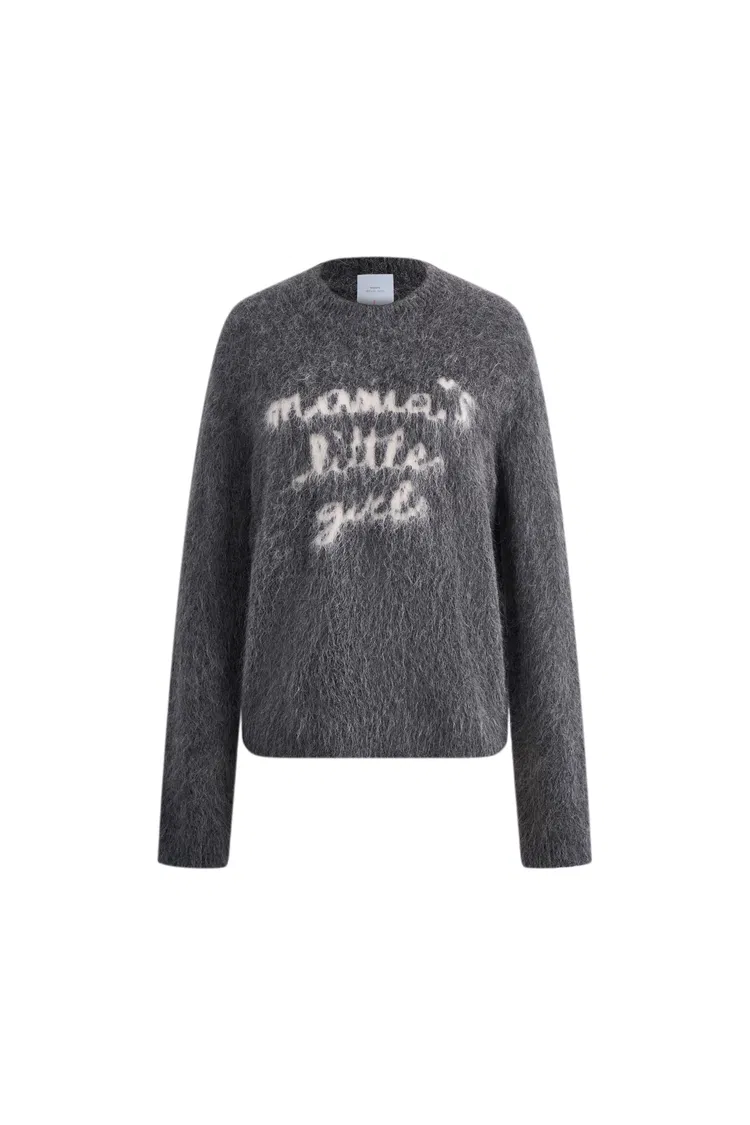 Girlie Hand Work Alphabet Sweater in Alpaca Blend