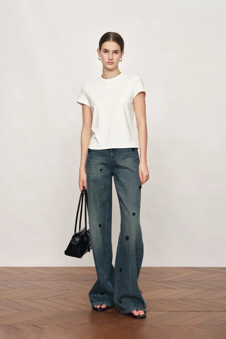 Lucy White T-shirt in Cotton & Mulberry Silk
