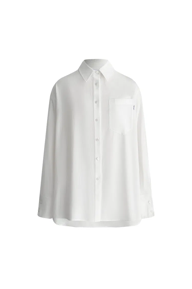 Nicole Oversized Shirt in Cotton Plain Weave