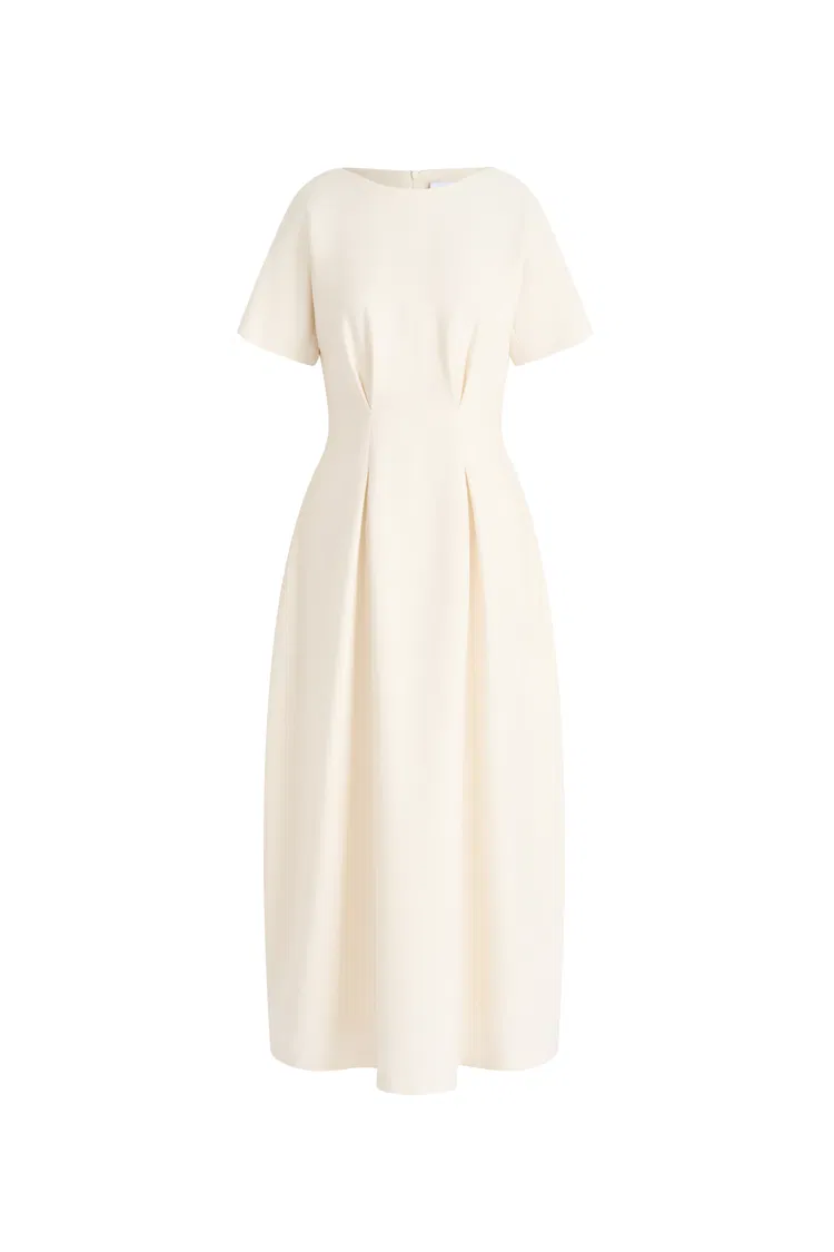 Ebba Boat Neck Dress in Merino Wool Blend