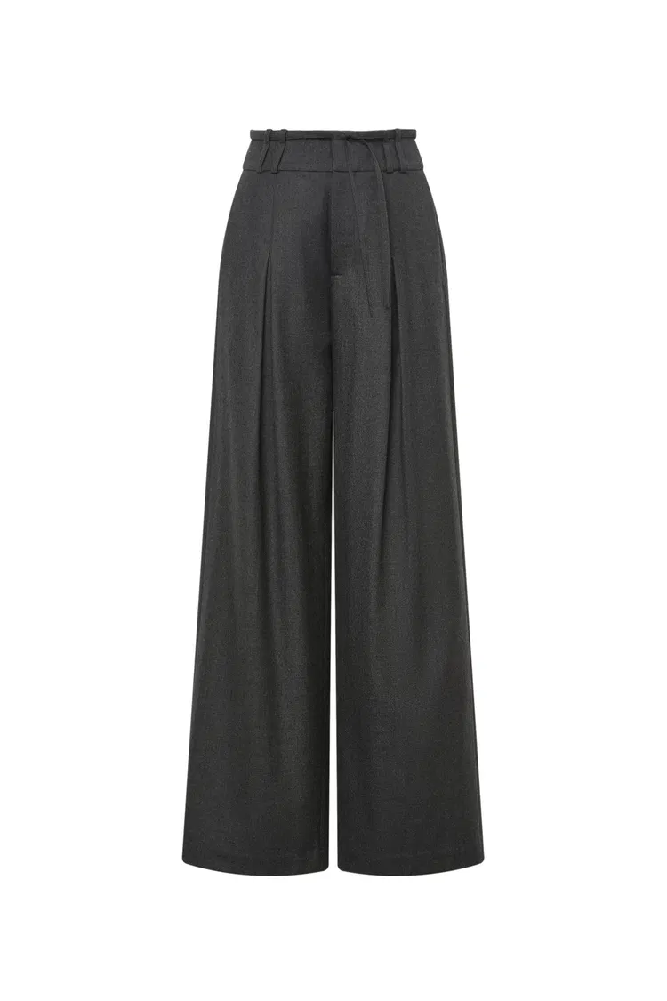 Paola Wide Leg Suit Pants in Fine Worsted Wool