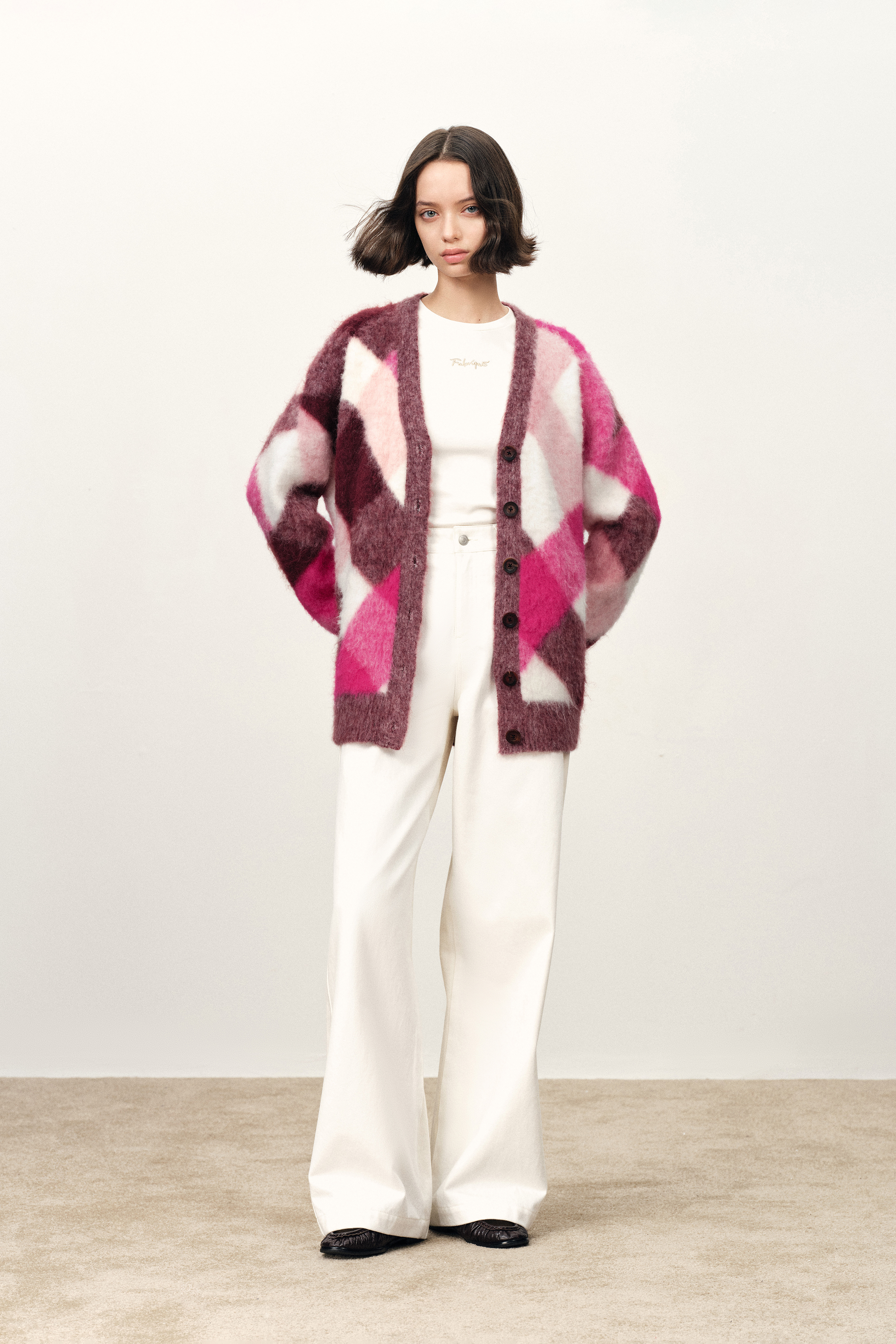mideal 【plaid pattern cardigan PINK】 UntitledSession36141_grande.