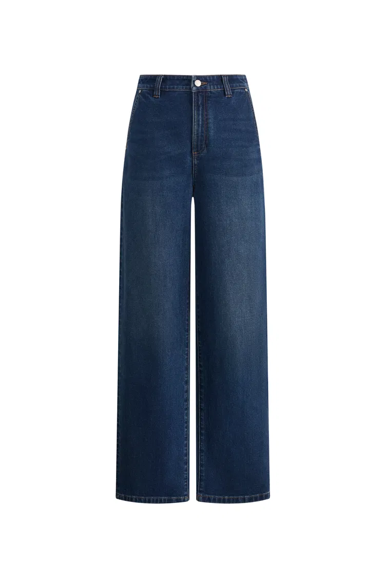 Soren Straight Barrel Leg Jeans in Stretchy Denim