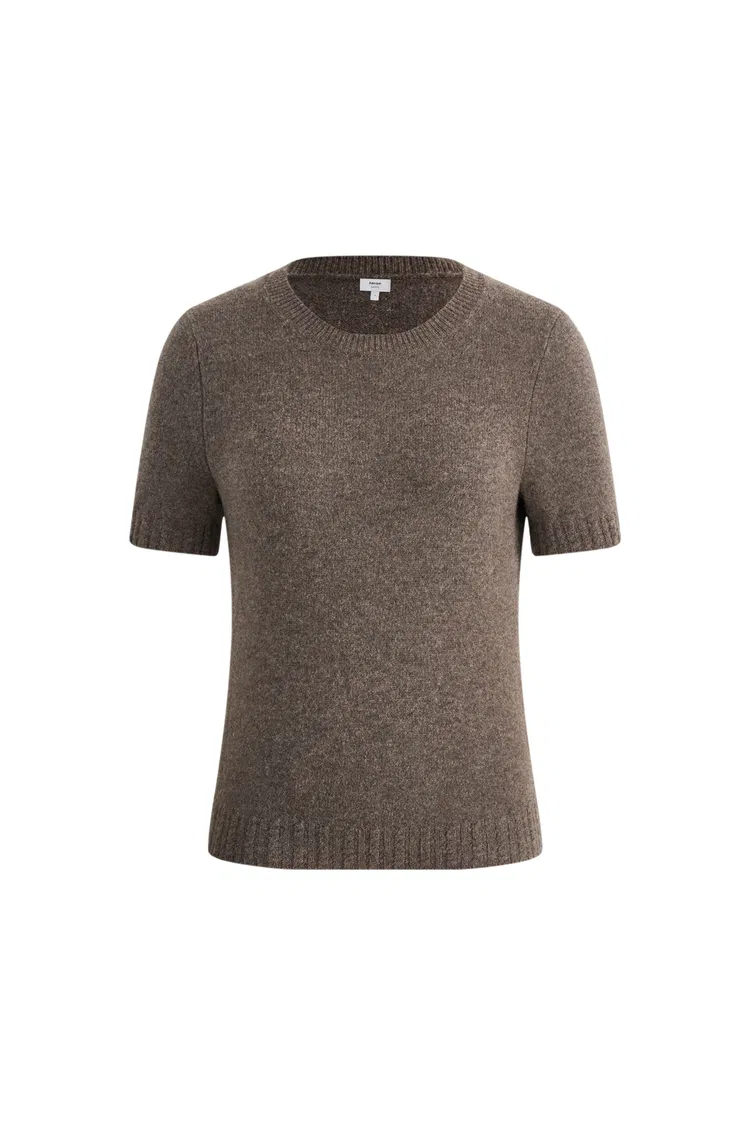 Miya Crew Neck Short Sleeve Top in Merino Wool Knit