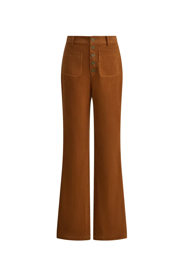 Emily French Corduroy Flared Trousers in Cotton Corduroy