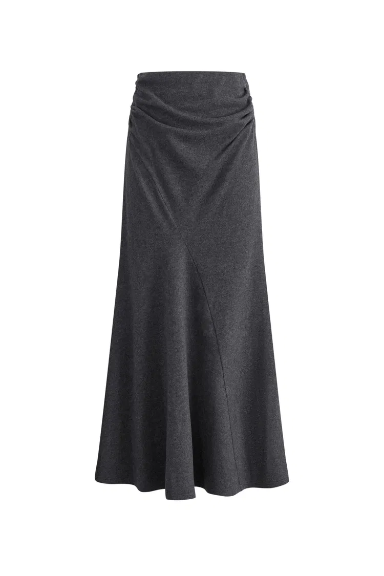 Arlene Wool Pleated Skirt in Merino Wool