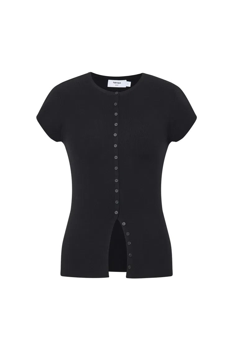 Row Slim Fitt Top in Rayon Blend Knit