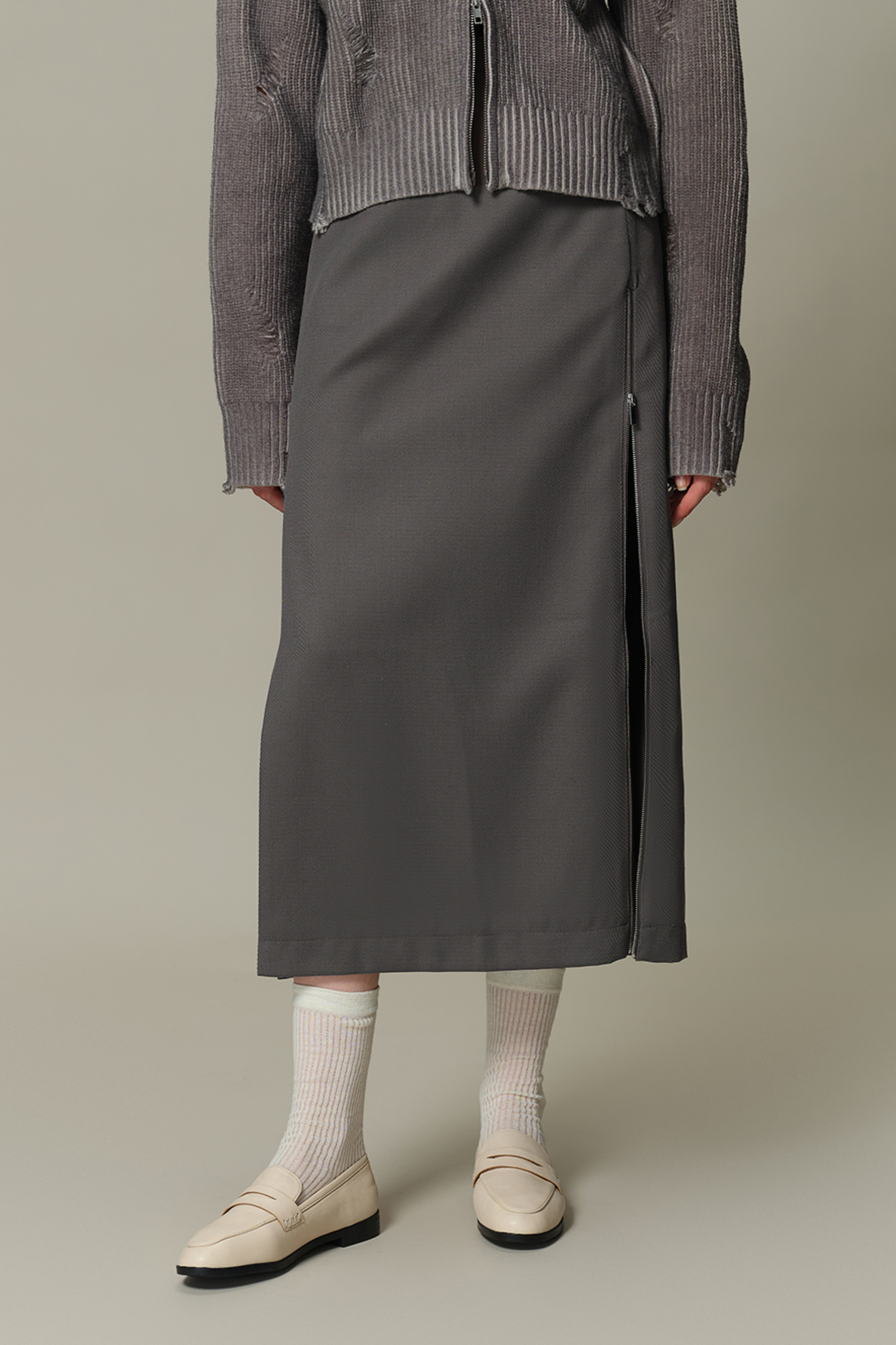 Mireu Slit Midi Skirt – fbrq.com