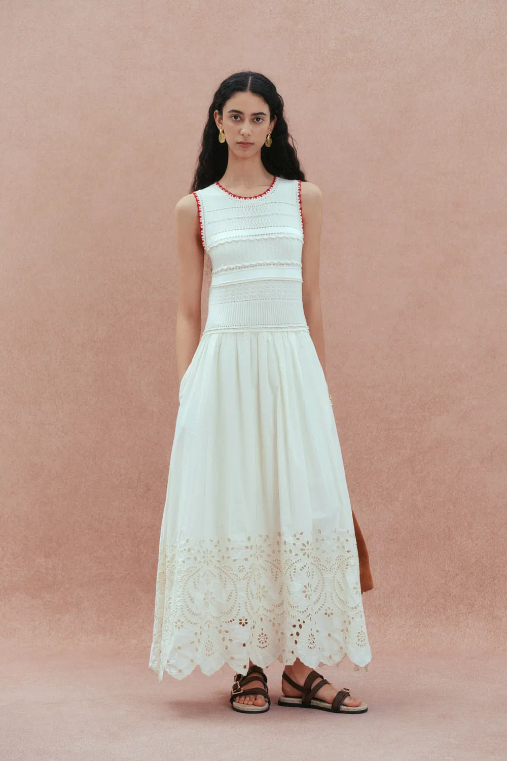 hand embroidered dresses Handcrafted Premium Blue Cotton Dress main image 1