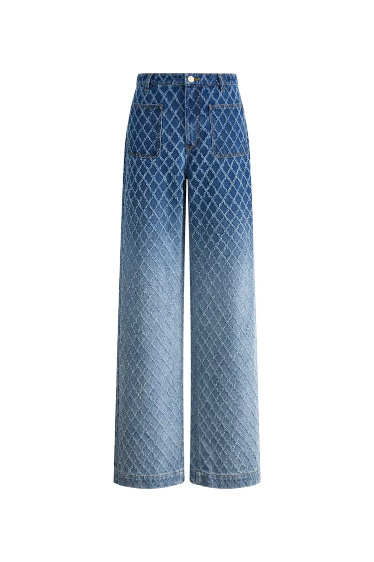 Natalie Gradient Jeans in Jacquard Denim