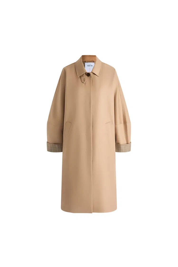 Yvette Single Breasted Double Pocket Trench Coat in Cotton