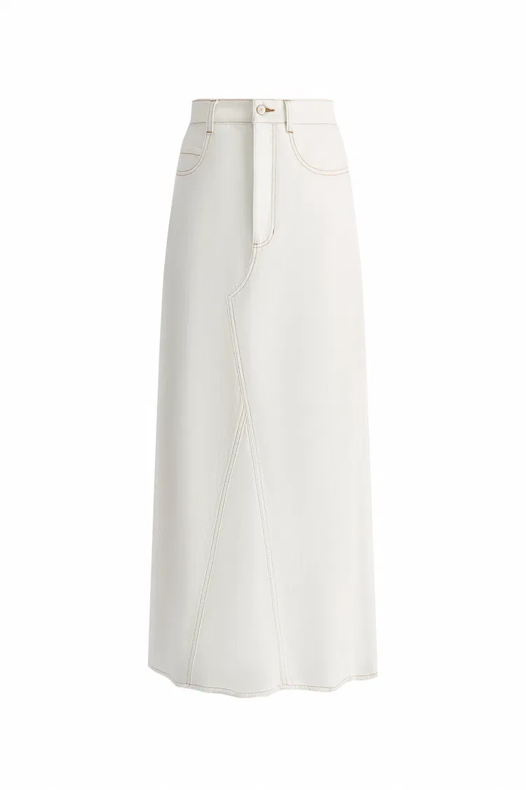 Harper Maxi Skirt in Lyocell Denim