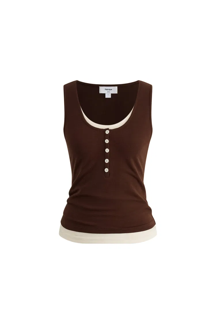 Coco Layered Look Tank Top in Tencel-Merino Knit