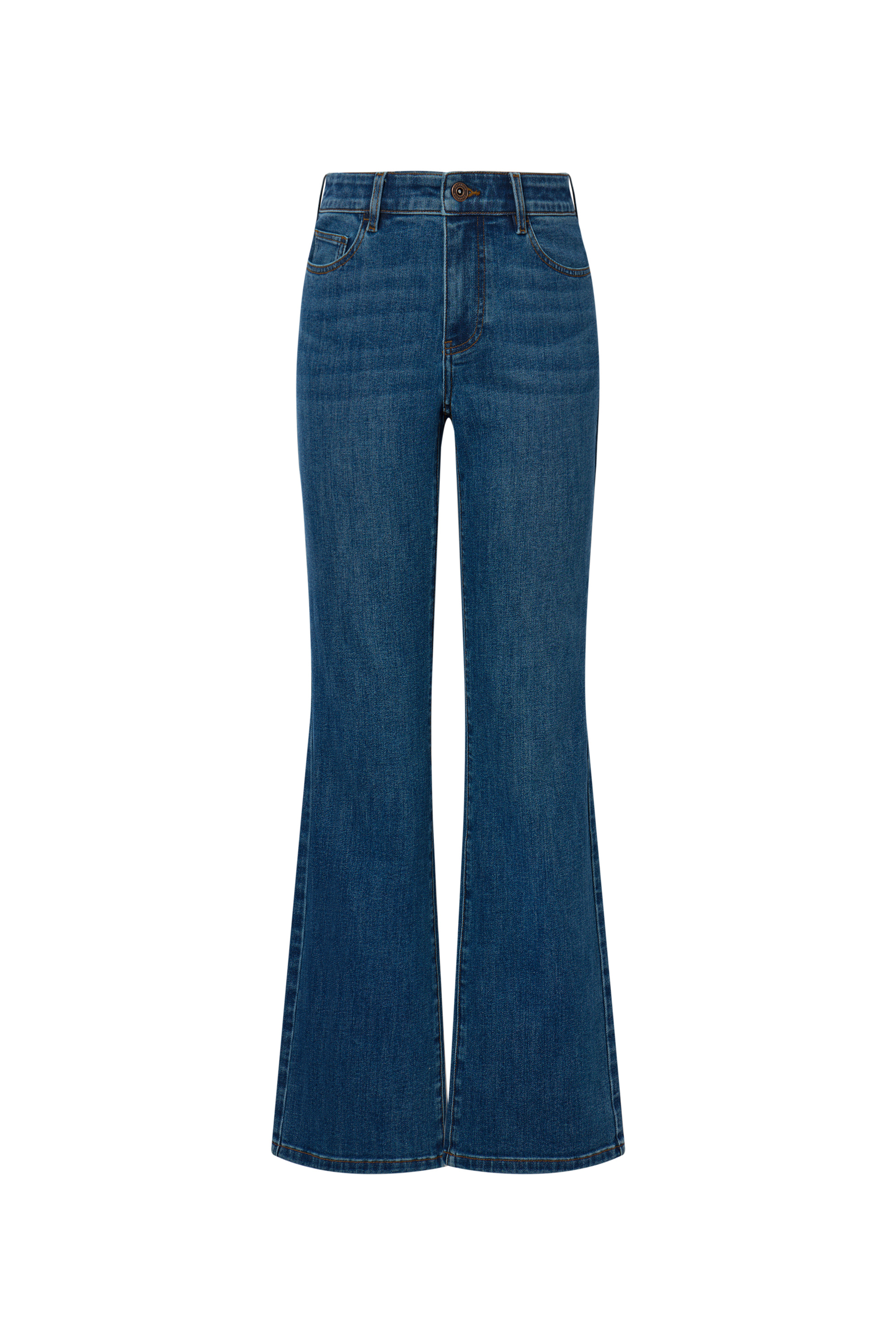 Nora Cropped Flare Jeans in Stretch Denim – fbrq.com
