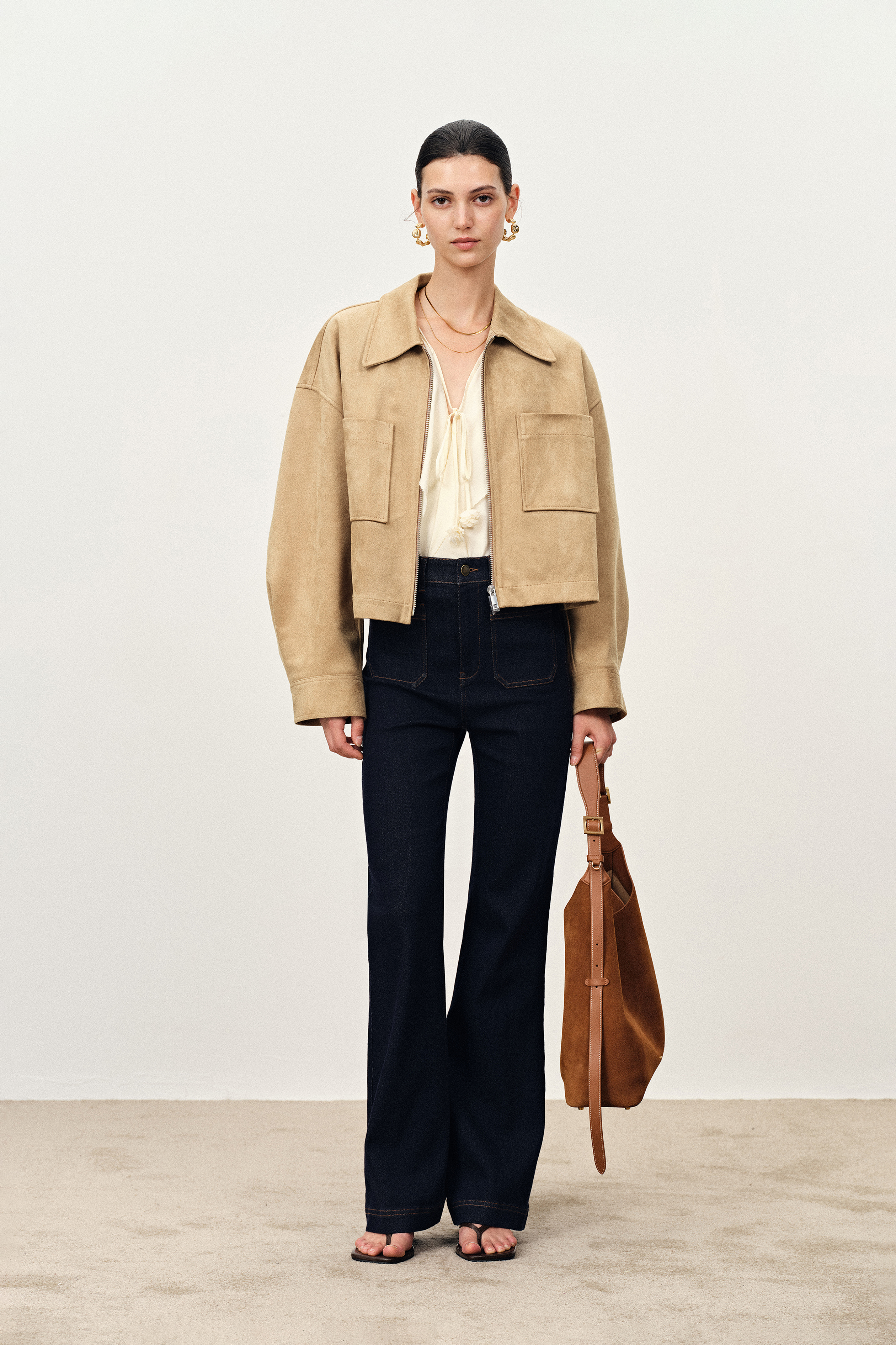 Coddenham Short Jacket in Faux Suede – fbrq.com