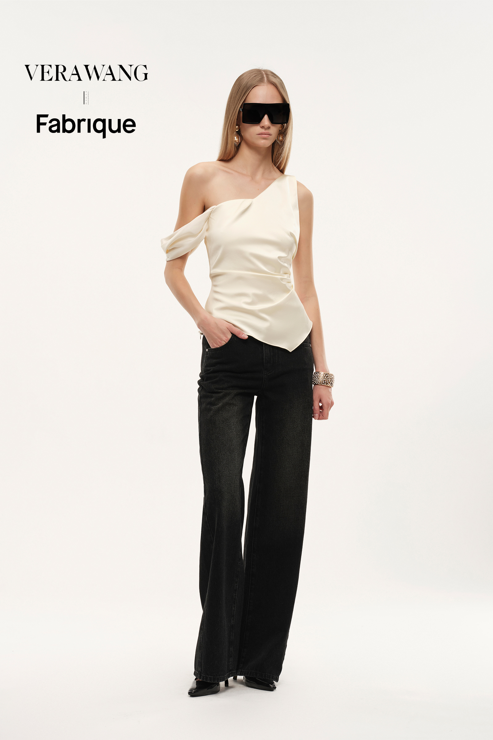 Sculpture One Shoulder Asymmetric Sleeveless Top in Mulberry Silk