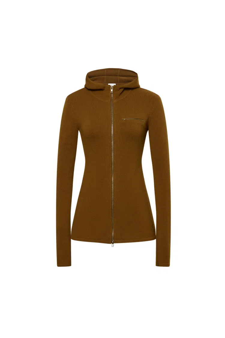 Talia Hooded Cardigan in Wool Blend Knit