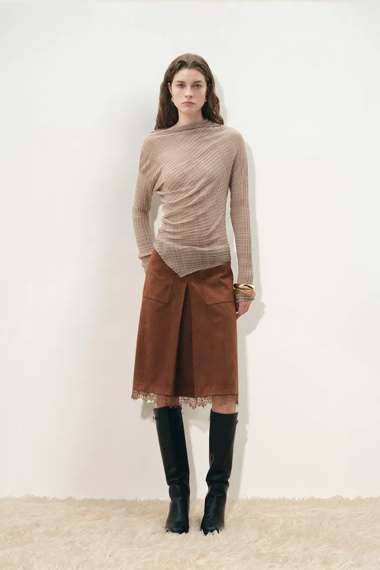 Severine Runched Sheer Top