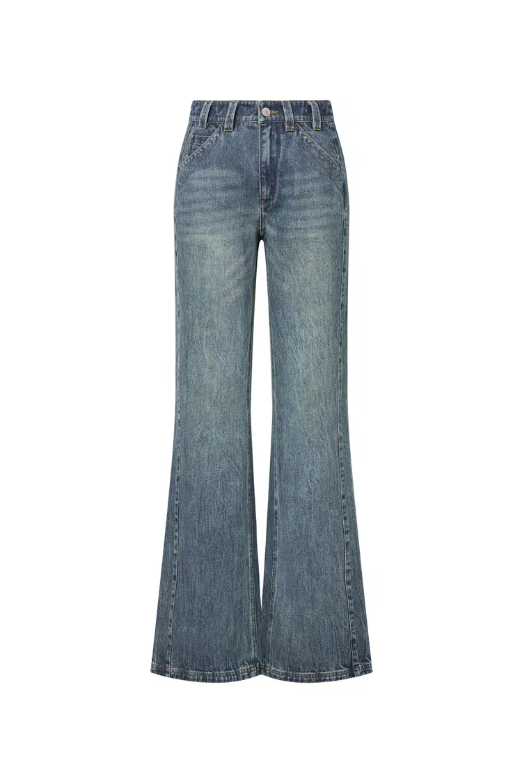 Sabrina Washed Jeans in Cotton Denim