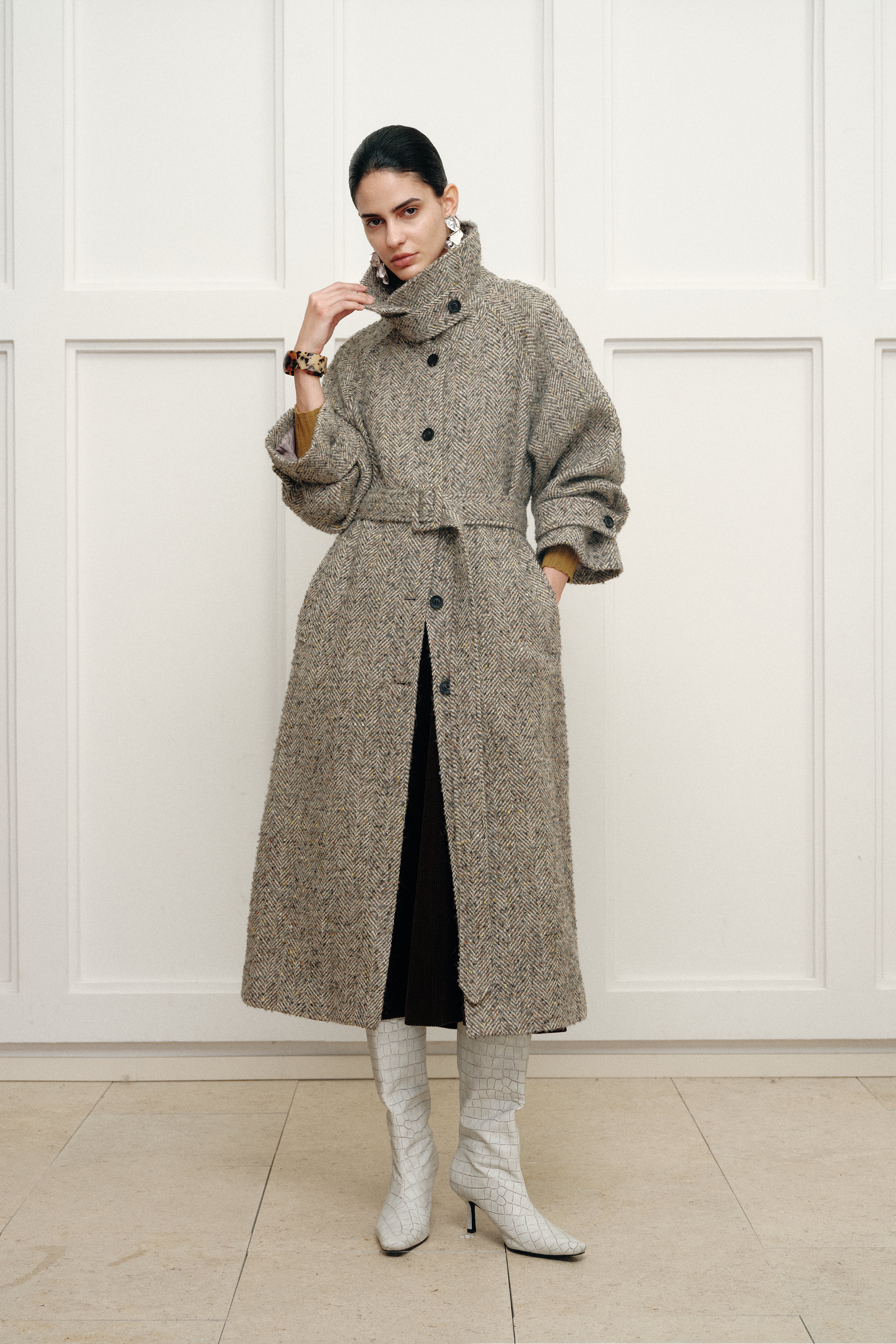 Margot Long Coat in Wool-Alpaca Blend – fbrq.com
