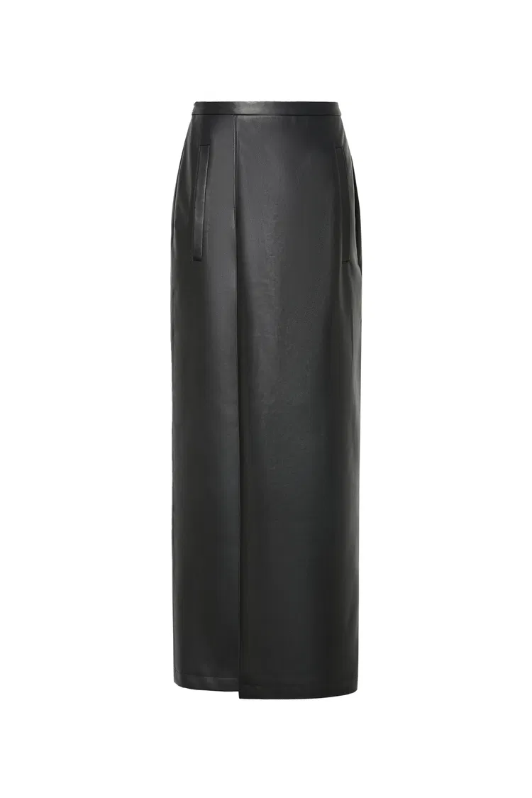 Wentworth Pencil Midi Skirt in Protein Leather