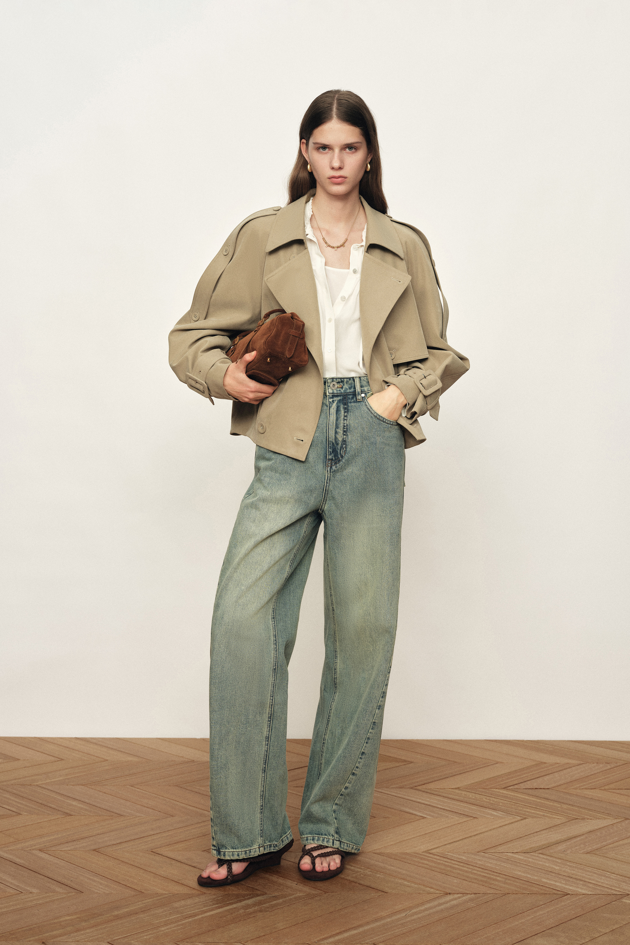 welinoa　Half cape short trench　エクリュ welinoa Half cape short trench エクリュ welinoa Half cape short