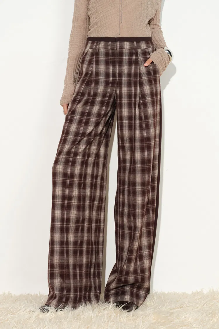 Bella Suede Panel Wide Leg Jeans in Cotton Denim