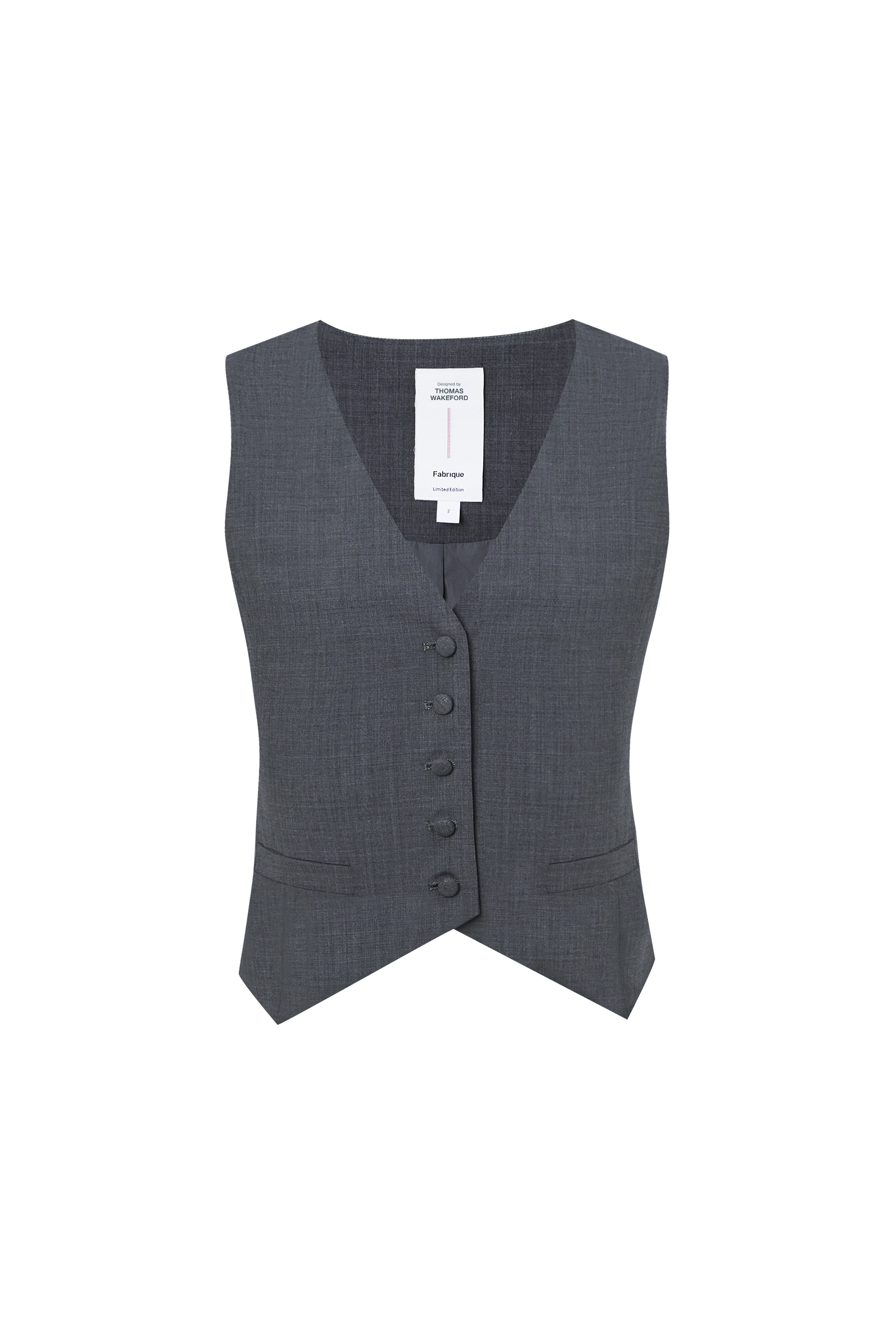 AMERI / TWINKLE CURVE VEST グレー Ameri（アメリ）の「TWINKLE CURVE VEST（ベスト）」 - WEAR