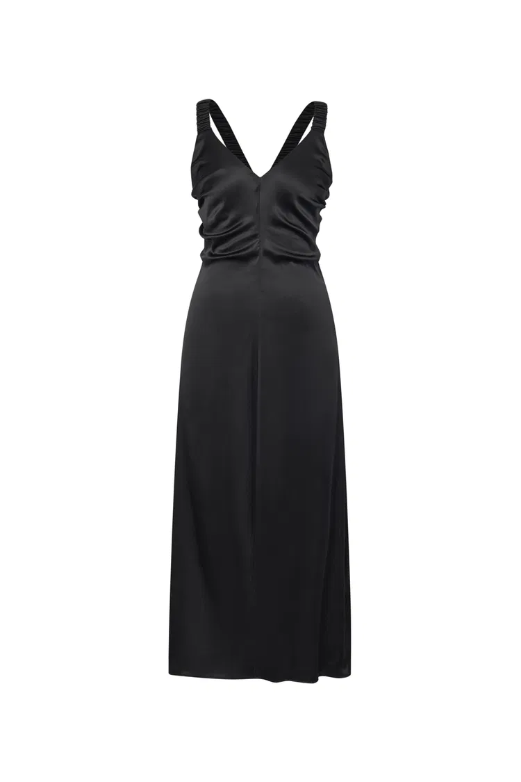 Scrunchie Dress in Mulberry Silk Blend