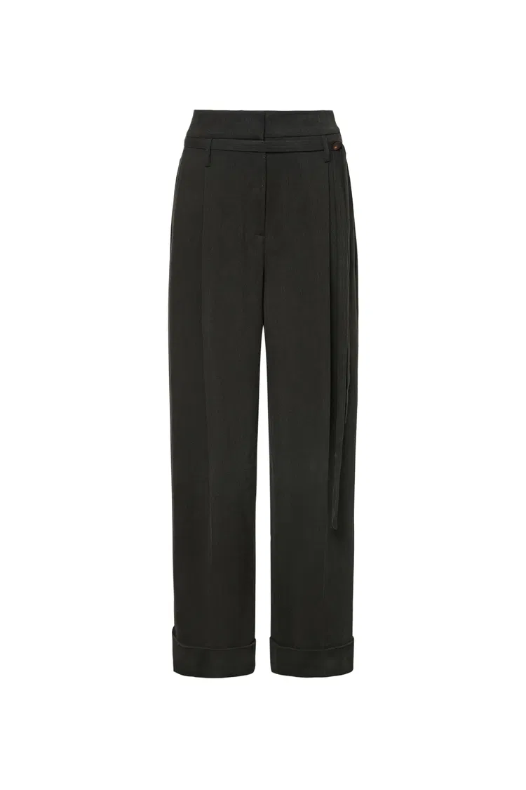 Suma High Waisted Straight Leg Pants in Tencel Lyocell Blend