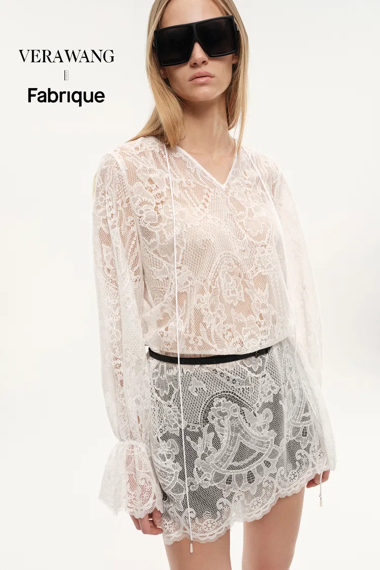 Ethereal Lace Tie-Front Overlay Dress in Custom Lace