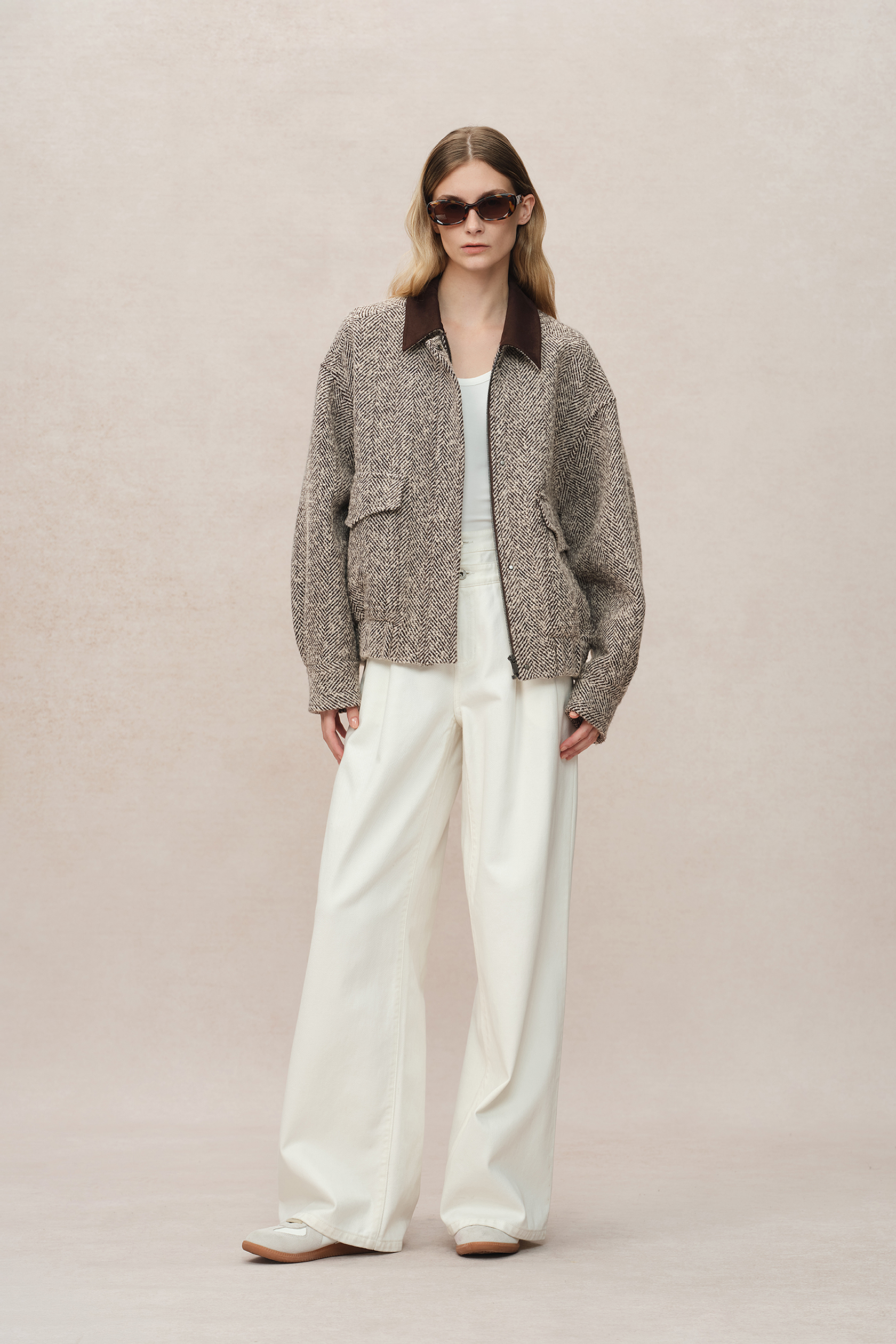 【2plan】Soroy Round Tweed Jacket Soroy Round Tweed Jacket - 2PLAN | 60% - Asian Fashion