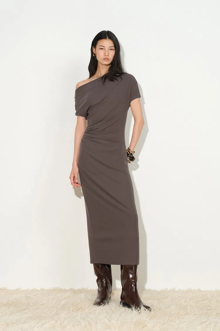 Hazel Draped Off Shoulder Dress