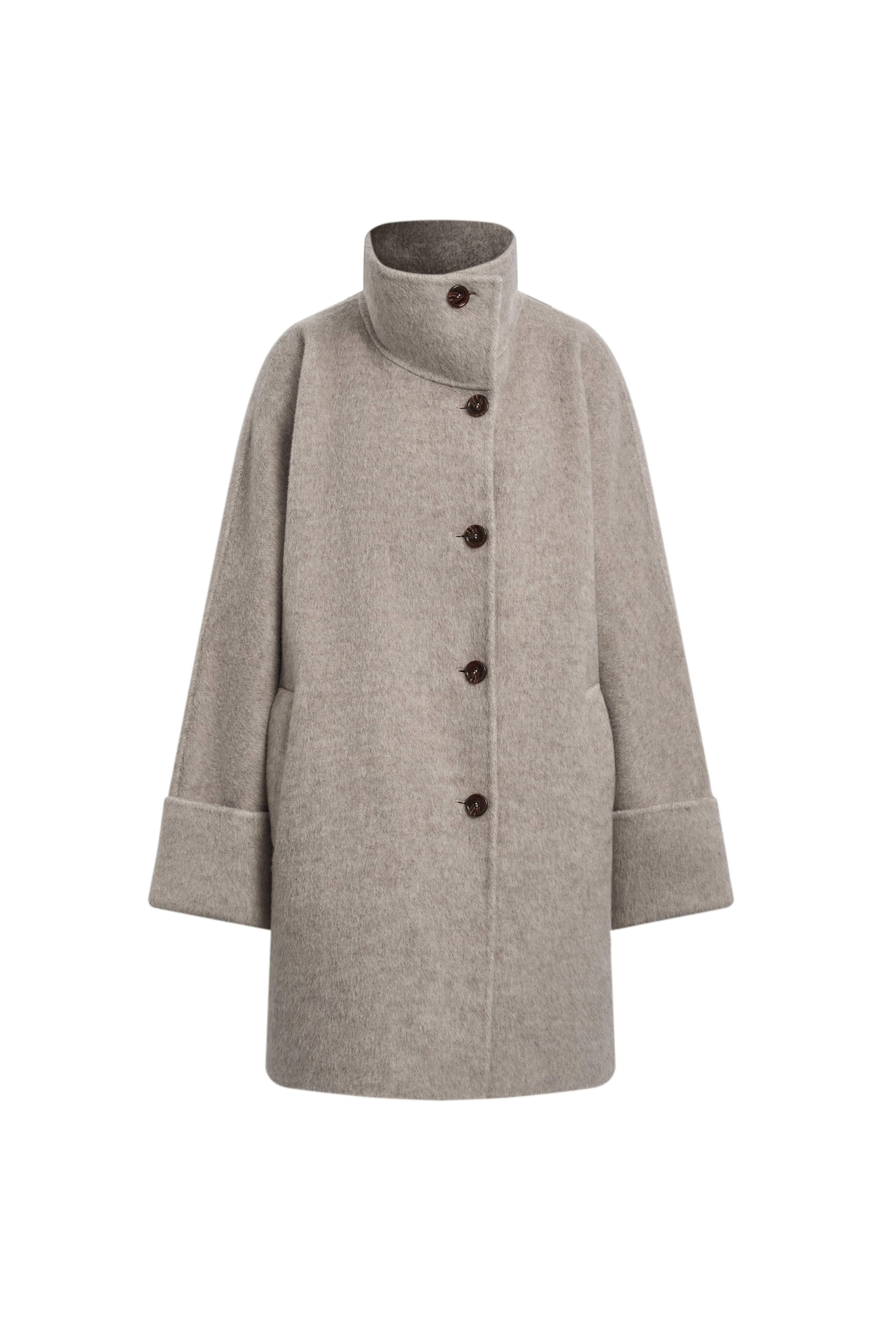 Grace Oversized Midi Coat in Wool Alpaca Blend – fbrq.com