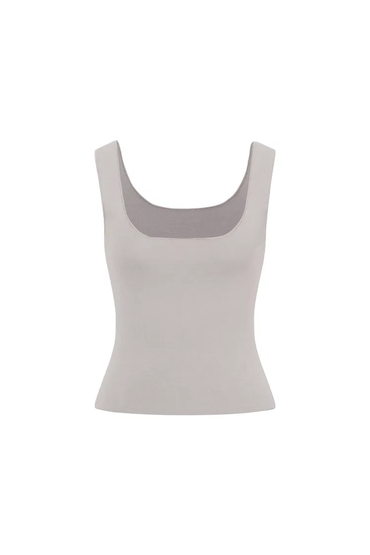 Athena Shape Retaining Square Neck Tank in Four Way Stretch Knit Yarn