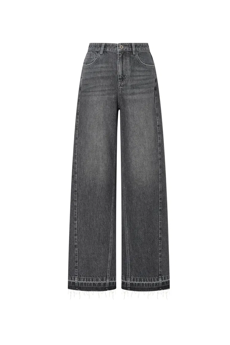 Echo Floor Length Wide Leg Jeans in Turkish Cotton Denim