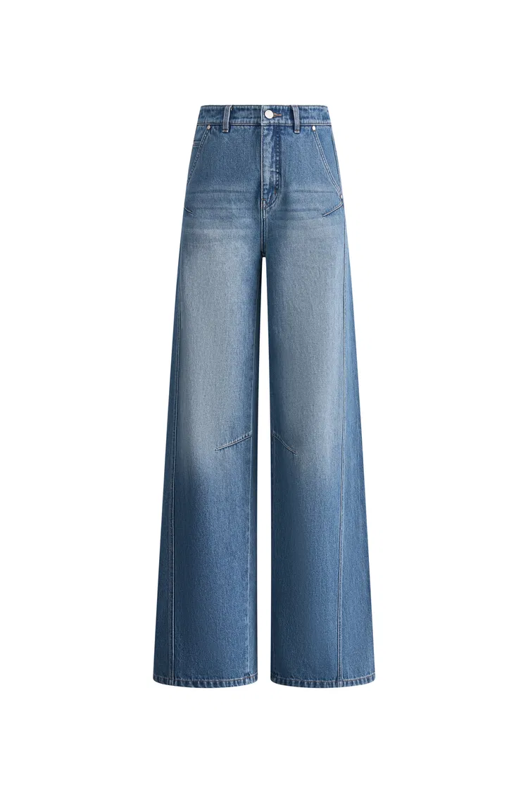 Rex Wide Leg Jeans in Cotton Denim