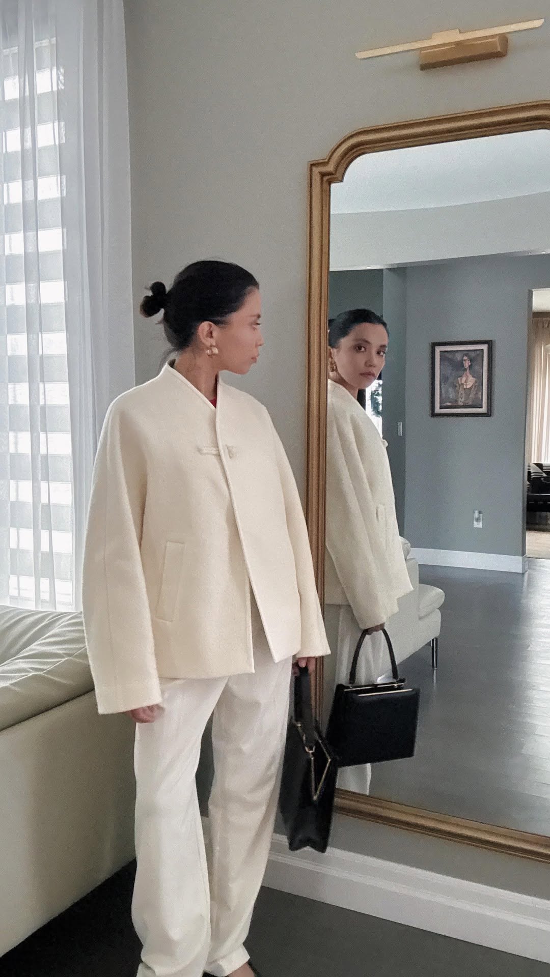 Riri Hand Finished Mandarin Knot Wool Jacket in Australian