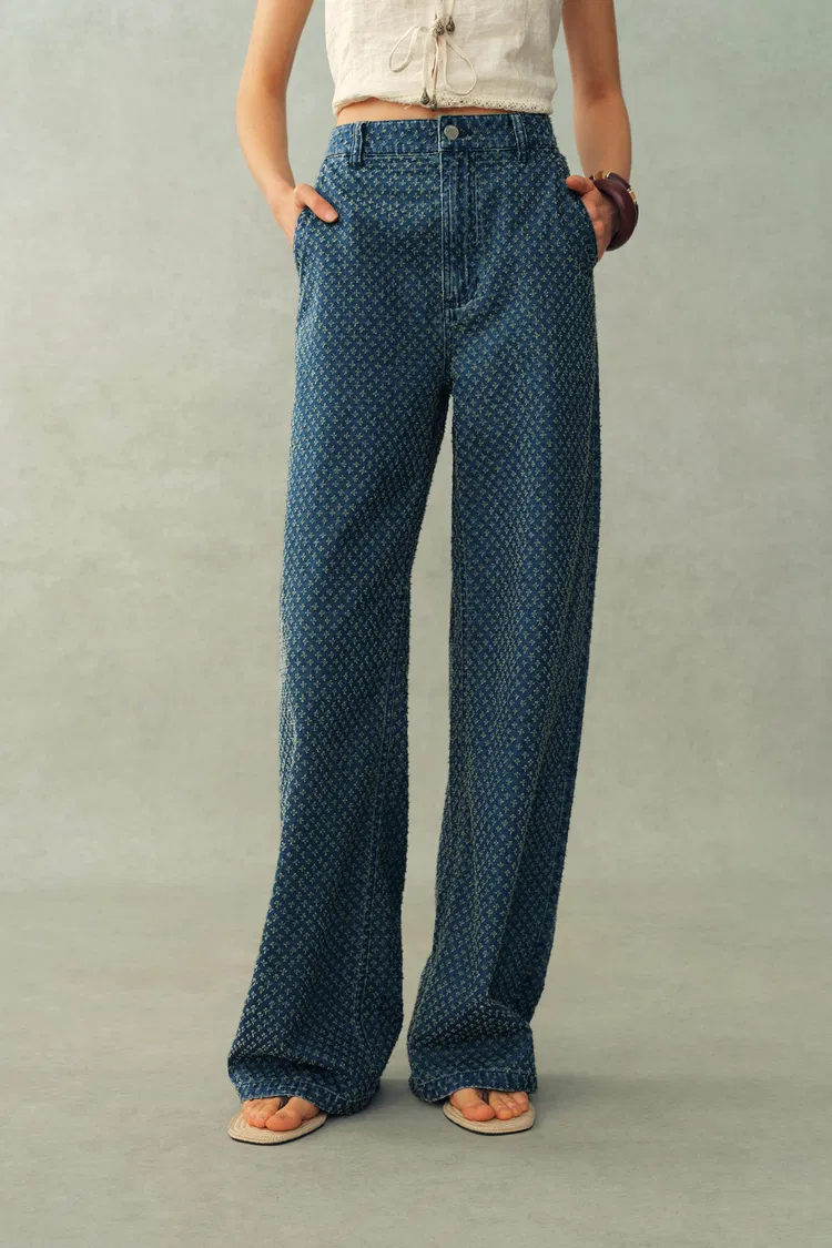 Sunny Wide Leg Jeans in Cotton Denim - Updated Waist Fit