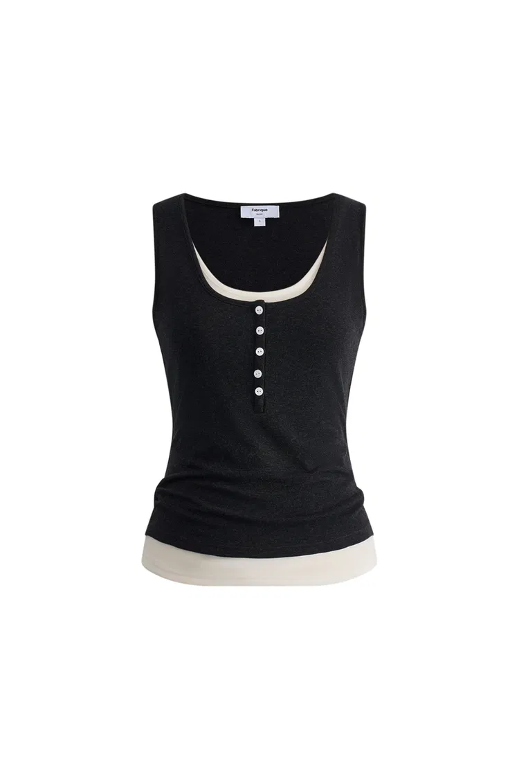 Coco Layered look Tank Top in Tencel-Merino Knit